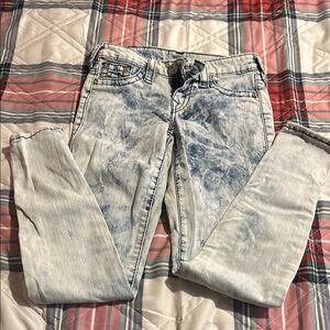 TRUE RELIGION- Acid Wash Denim Jeans